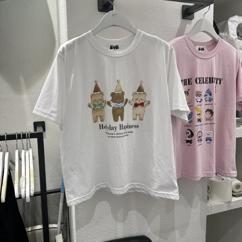 EVE韓國東大門代購女裝新款時尚人氣休閑26春夏職業熱賣T恤EVET恤圖色1