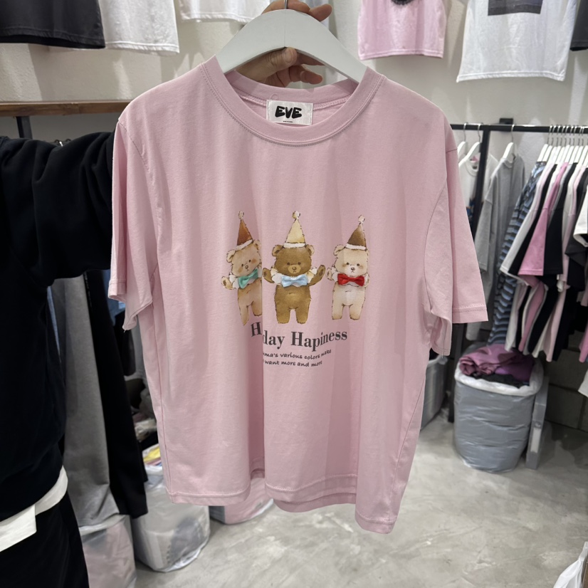 EVE韓國東大門代購女裝新款時尚人氣休閑26春夏職業熱賣T恤EVET恤圖色2