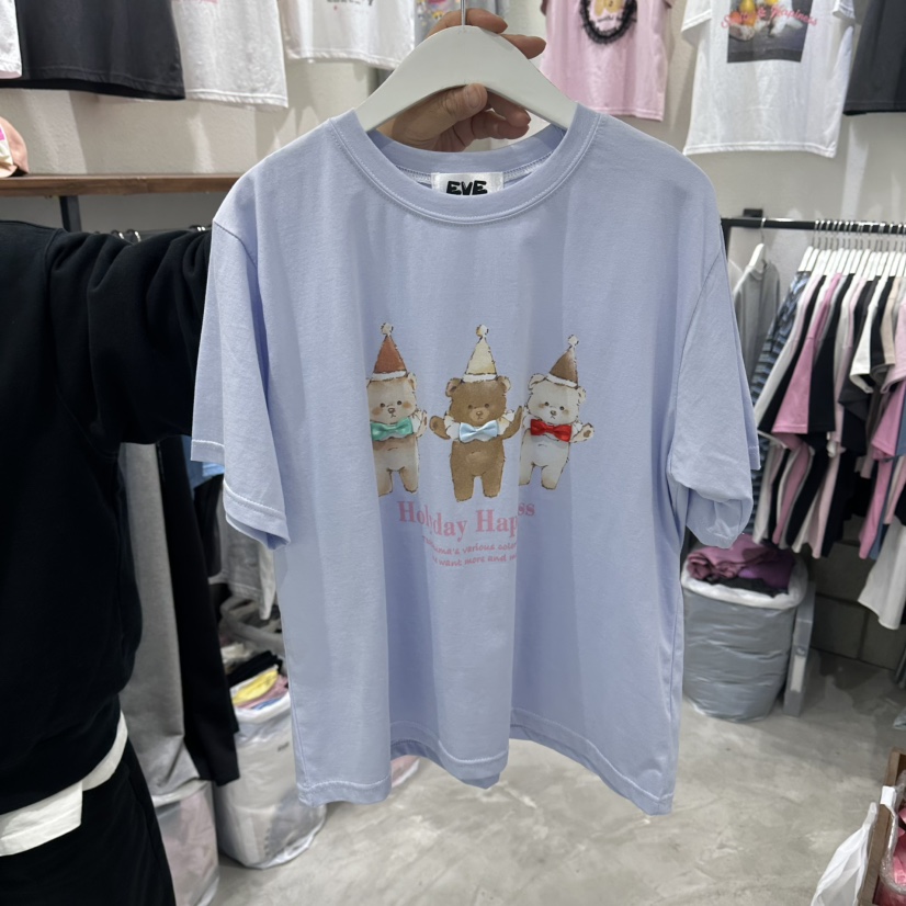 EVE韓國東大門代購女裝新款時尚人氣休閑26春夏職業熱賣T恤EVET恤圖色3