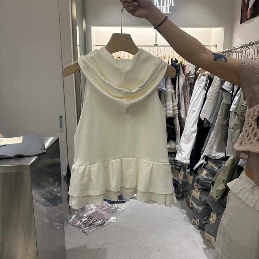 BERTHA韓國東大門直郵女士新品推薦26春夏吊帶背心拉鏈連帽衫BERTHA吊帶/背心