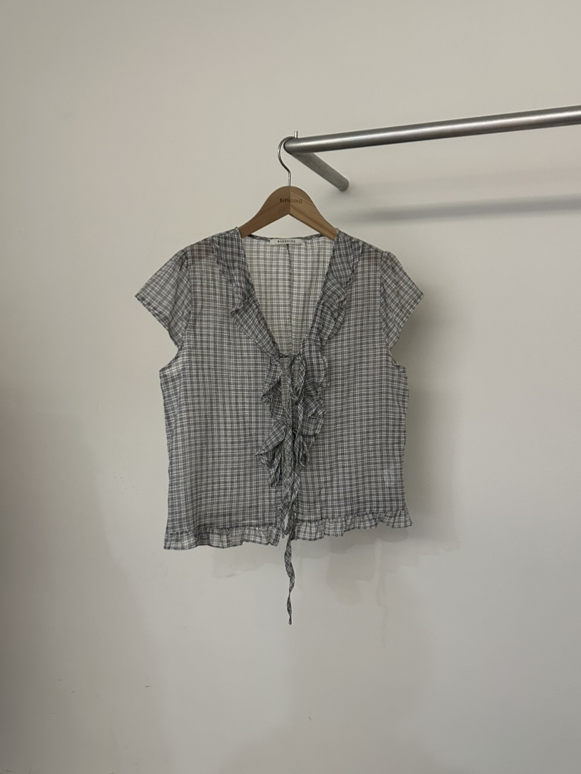 BLENDING-p韓國東大門直郵女士新品推薦26春夏襯衫蕾絲衫BLENDING-p襯衫/蕾絲衫圖色1