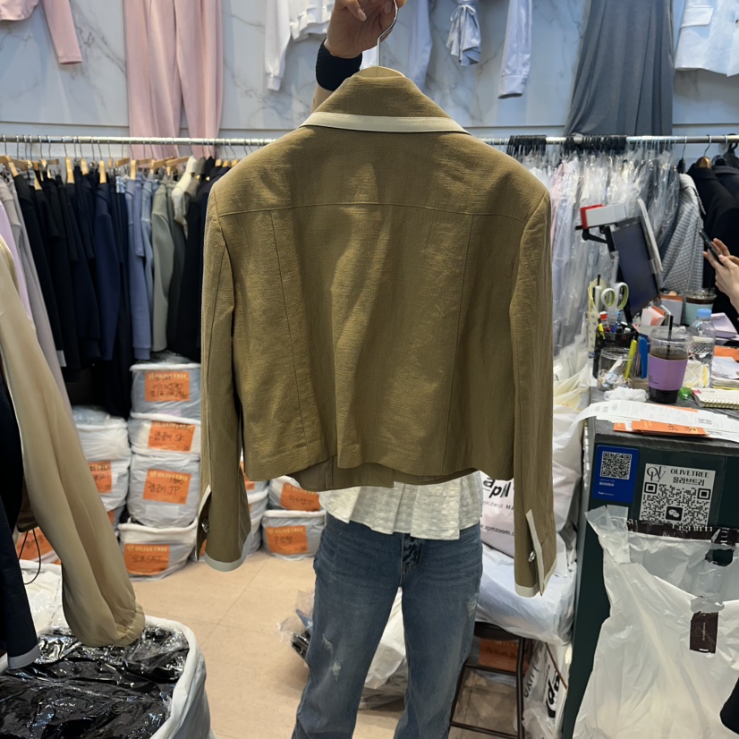OLIVE TrEE韓國東大門代購女裝新品26春夏推薦職業夾克亞麻OLIVE TrEE夾克