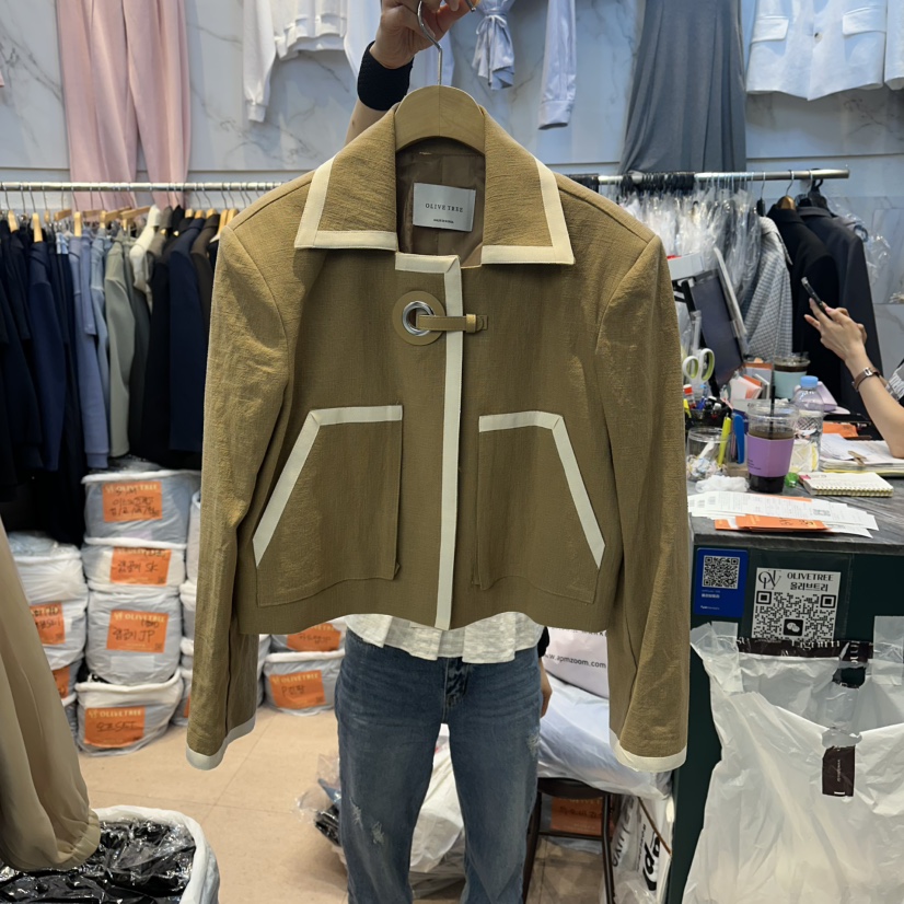 OLIVE TrEE韓國東大門代購女裝新品26春夏推薦職業夾克亞麻OLIVE TrEE夾克圖色2