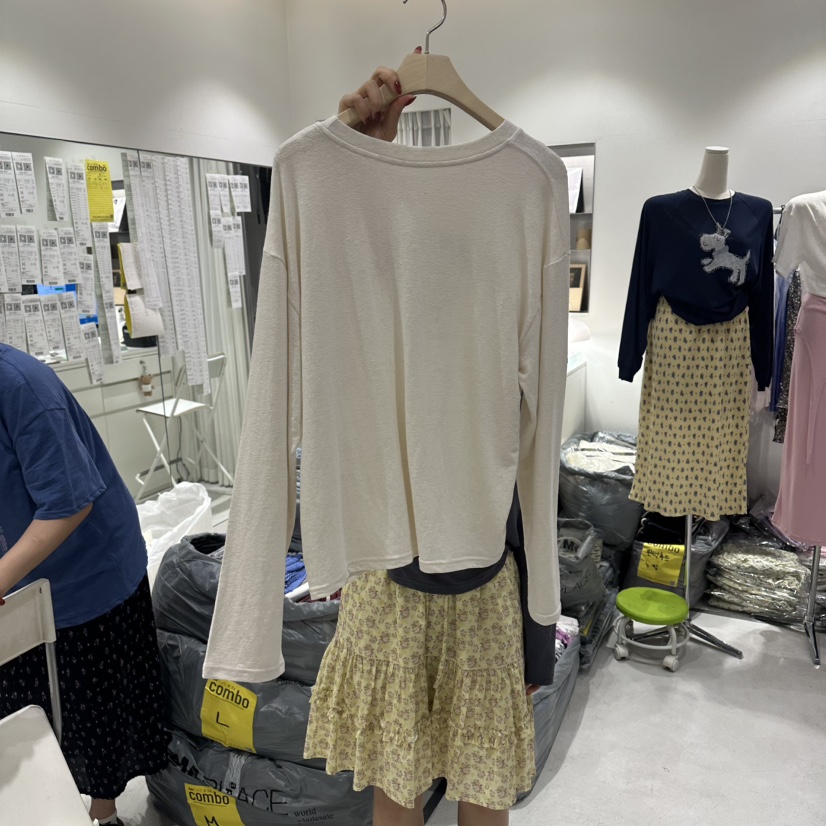 COMBO韓國東大門代購女士新品人氣職業26春夏時尚長袖T恤COM_BO長袖T恤