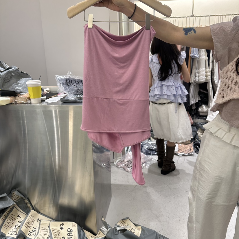 BERTHA韓國直郵女士新款推薦職業26春夏人氣吊帶背心褶皺BERTHA吊帶/背心
