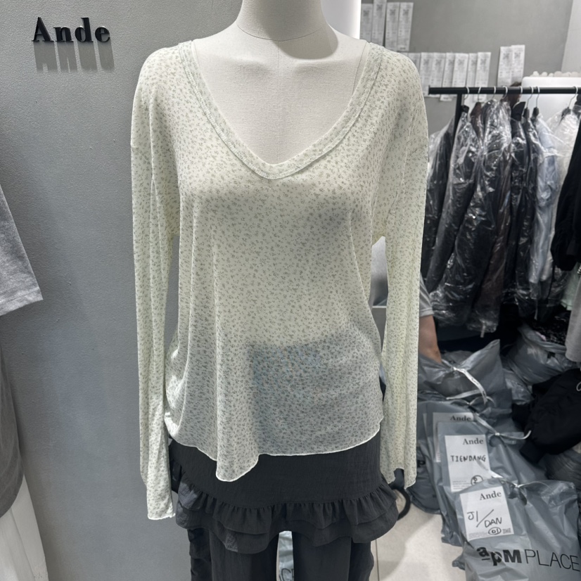 ANDE韓國代購女士新款時尚休閑熱賣推薦職業26春夏長袖T恤Ande長袖T恤圖色1
