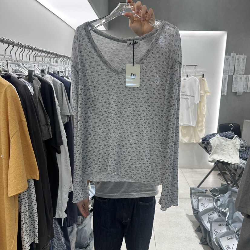 ANDE韓國代購女士新款時尚休閑熱賣推薦職業26春夏長袖T恤Ande長袖T恤圖色2