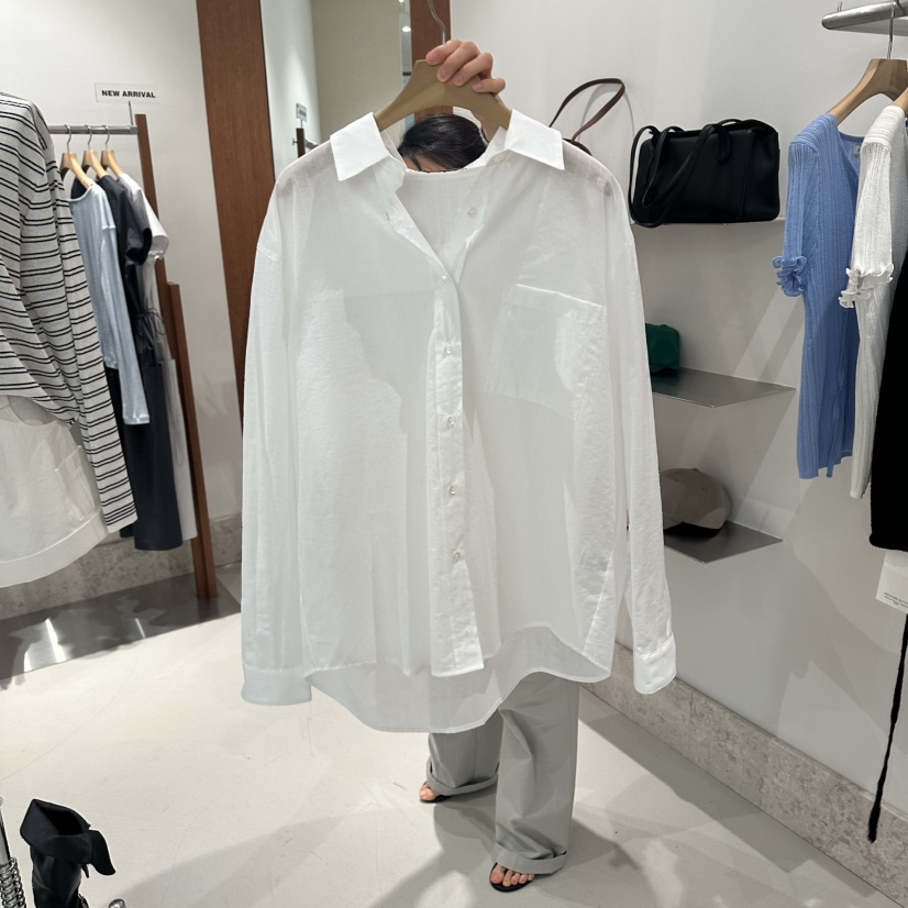 ANDMORE BUTTON韓國東大門代購女裝新品職業襯衫蕾絲衫寬松ANDMORE BUTTON襯衫/蕾絲衫圖色1