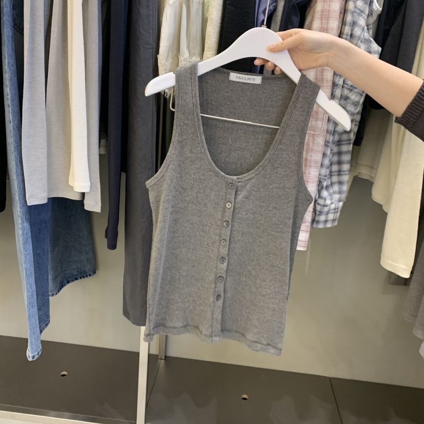 FAVE/FAVOURITE韓國東大門直郵女裝新款人氣吊帶背心紐扣FAVE/FAVOURITE吊帶/背心圖色1