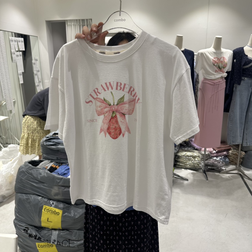 COMBO韓國代購女士新品26春夏推薦熱賣時尚休閑職業人氣T恤COM_BOT恤圖色1