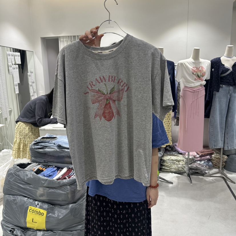 COMBO韓國代購女士新品26春夏推薦熱賣時尚休閑職業人氣T恤COM_BOT恤圖色2