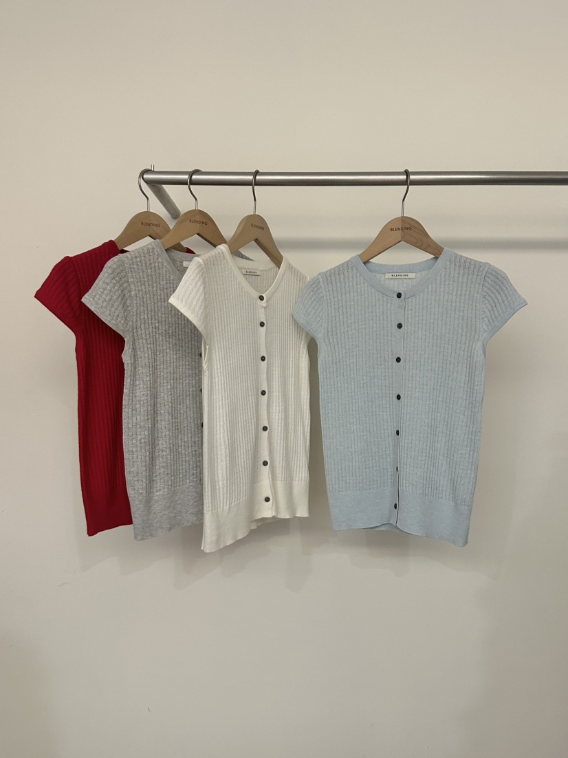 BLENDING-p韓國直郵實拍女裝新款時尚針織衫華夫格格紋開衫BLENDING-p針織衫