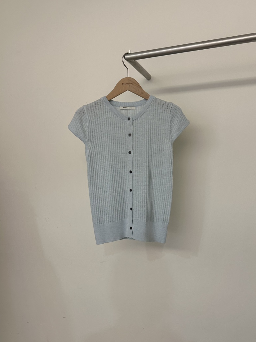 BLENDING-p韓國直郵實拍女裝新款時尚針織衫華夫格格紋開衫BLENDING-p針織衫圖色1