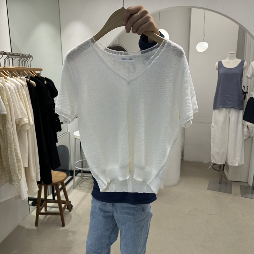 GOLDEN MARKET韓國東大門直郵女士新款人氣熱賣針織衫V領GOLDEN MARKET針織衫圖色1