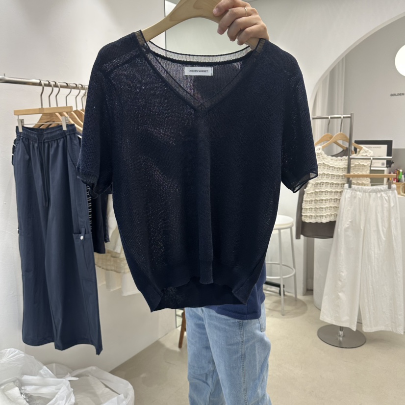 GOLDEN MARKET韓國東大門直郵女士新款人氣熱賣針織衫V領GOLDEN MARKET針織衫圖色2