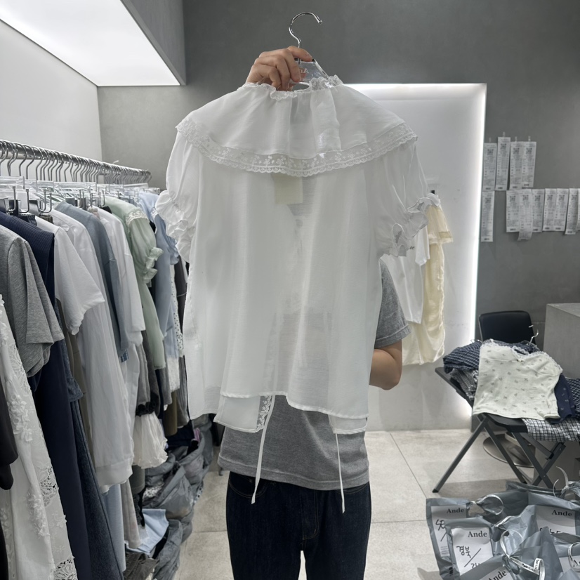 ANDE韓國直郵女士新品時尚推薦人氣26春夏職業襯衫蕾絲衫Ande襯衫/蕾絲衫