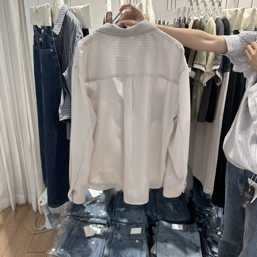 STORIES韓國東大門直郵女士新品職業推薦襯衫蕾絲衫口袋透明STORIES襯衫/蕾絲衫