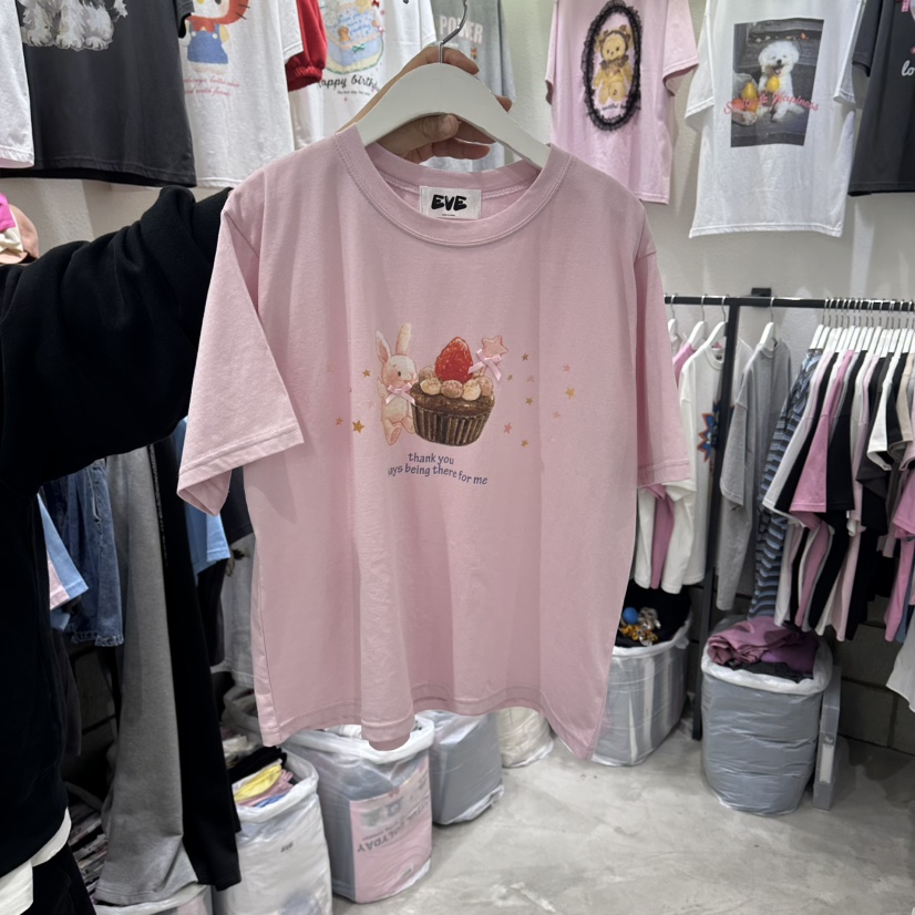 EVE韓國直郵女士新品時尚26春夏職業休閑人氣推薦熱賣T恤EVET恤圖色2