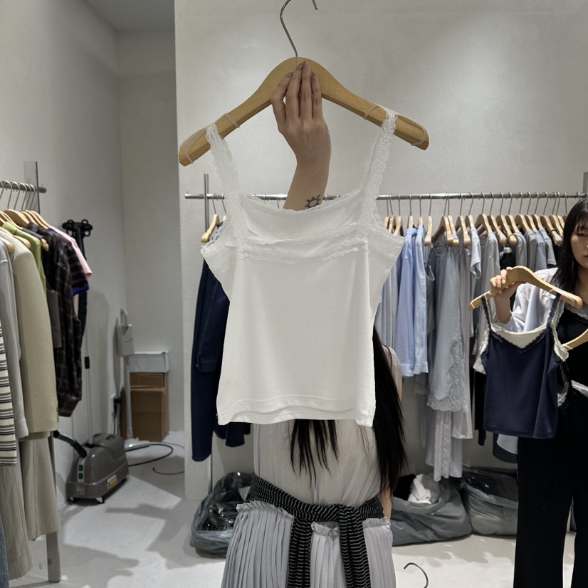 OVU韓國東大門代購女裝新品職業26春夏熱賣吊帶背心蕾絲雙層OVU吊帶/背心