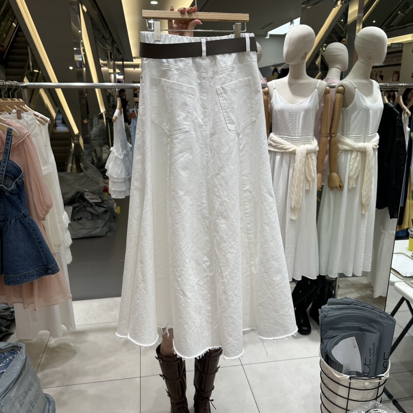 XPARTY韓國直郵女裝新品休閑時尚職業26春夏長裙不含腰帶XPARTY長裙