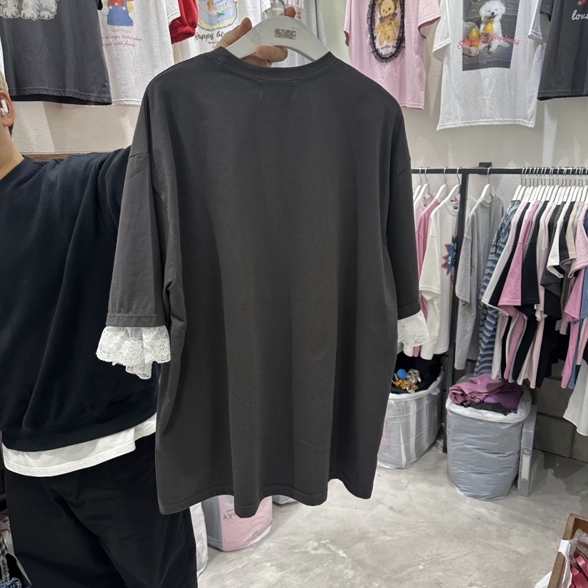 EVE韓國直郵實拍女士新款26春夏時尚推薦休閑熱賣T恤絲帶EVET恤