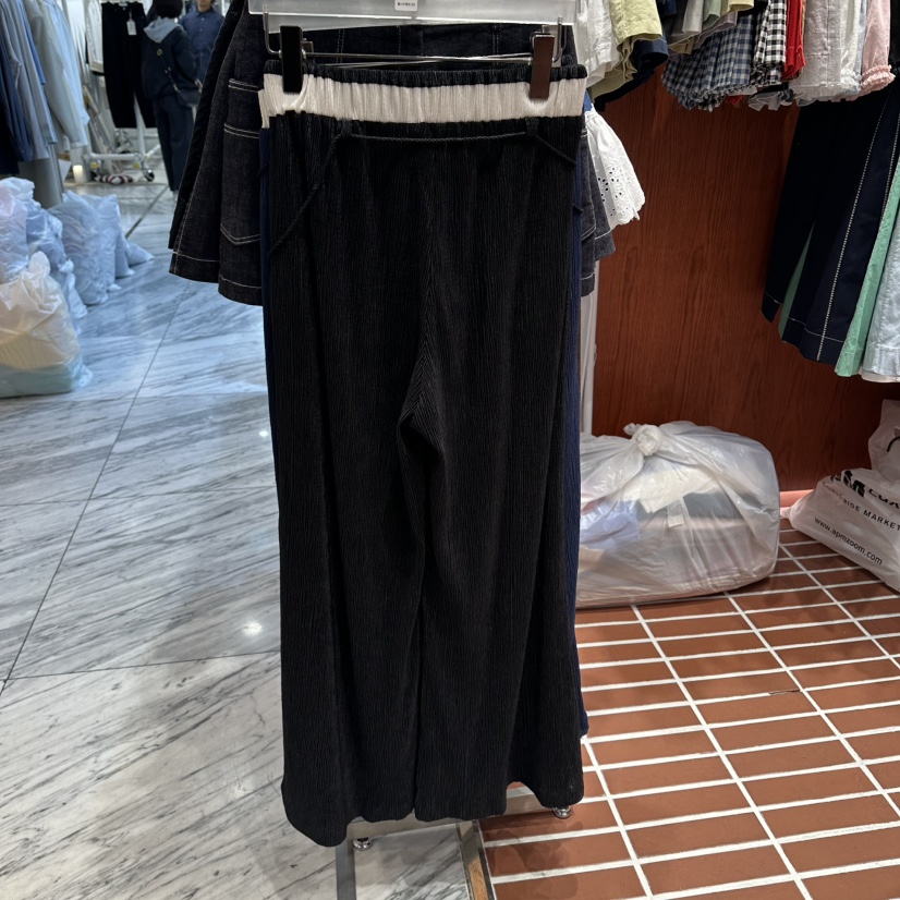 ILLO/MOCI韓國東大門代購女裝新款26春夏休閑褲含腰繩褶裥ILLO/MOCI休閑褲