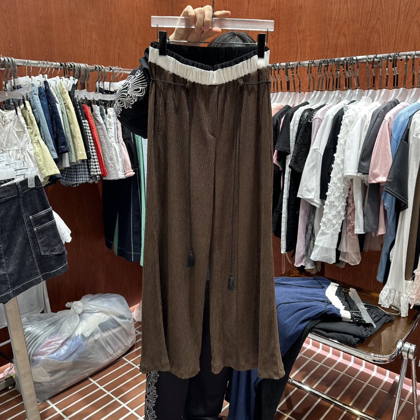 ILLO/MOCI韓國東大門代購女裝新款26春夏休閑褲含腰繩褶裥ILLO/MOCI休閑褲圖色1