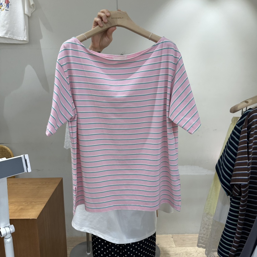 ASSEMBLY韓國東大門直郵女裝新品熱賣職業人氣推薦T恤露肩ASSEMBLYT恤圖色1