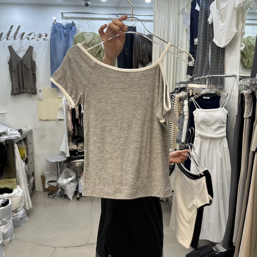 BILLION-L韓國東大門代購女士新品職業人氣時尚T恤不對稱BILLION-LT恤圖色2