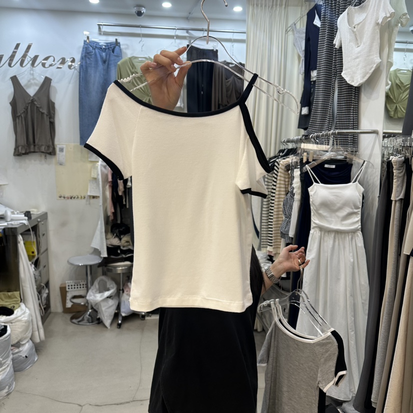 BILLION-L韓國東大門代購女士新品職業人氣時尚T恤不對稱BILLION-LT恤圖色3