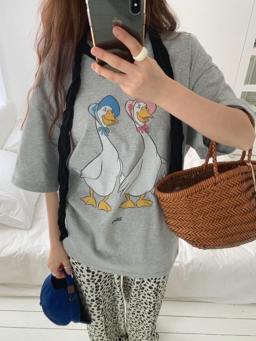 TOLL韓國直郵實拍女士新品熱賣人氣職業推薦休閑26春夏T恤鴨TOLLT恤