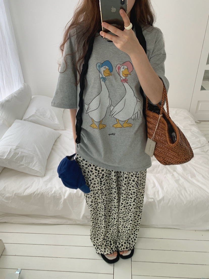 TOLL韓國直郵實拍女士新品熱賣人氣職業推薦休閑26春夏T恤鴨TOLLT恤