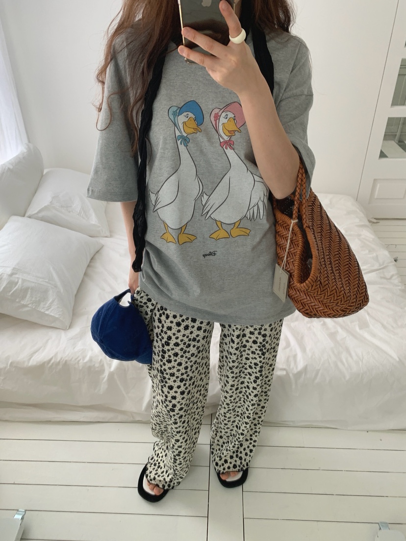 TOLL韓國直郵實拍女士新品熱賣人氣職業推薦休閑26春夏T恤鴨TOLLT恤