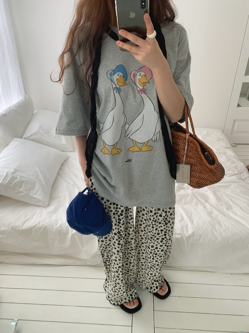 TOLL韓國直郵實拍女士新品熱賣人氣職業推薦休閑26春夏T恤鴨TOLLT恤