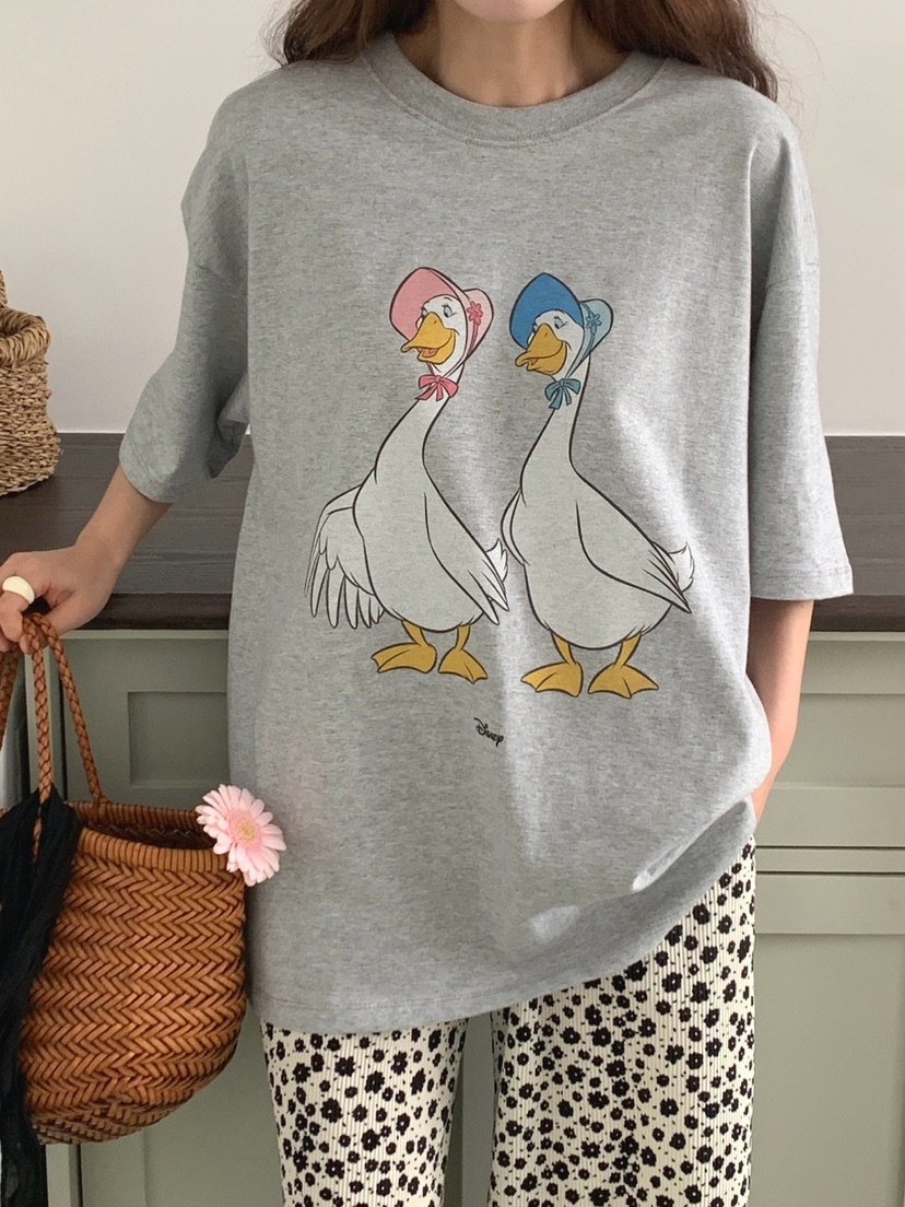 TOLL韓國直郵實拍女士新品熱賣人氣職業推薦休閑26春夏T恤鴨TOLLT恤