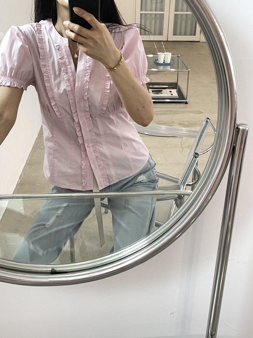 EDITION-P韓國直郵女裝新品休閑熱賣26春夏職業襯衫蕾絲衫EDITION/CHAHEE襯衫/蕾絲衫