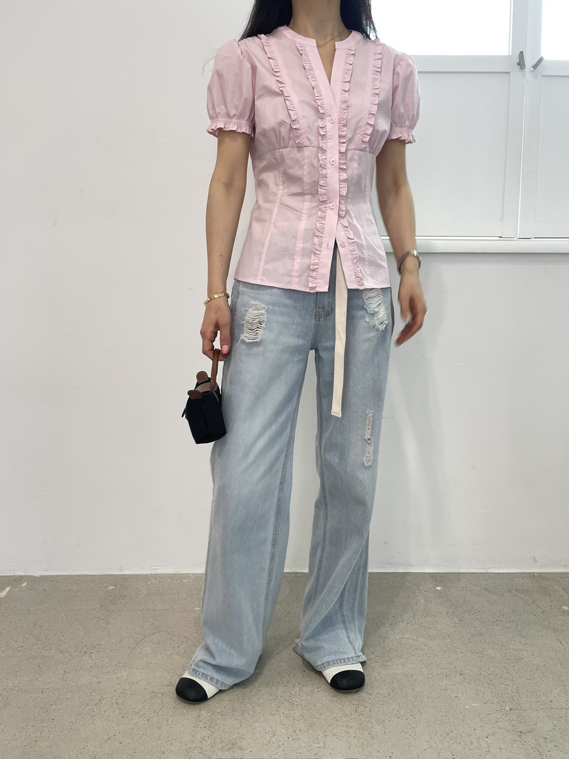 EDITION-P韓國直郵女裝新品休閑熱賣26春夏職業襯衫蕾絲衫EDITION/CHAHEE襯衫/蕾絲衫