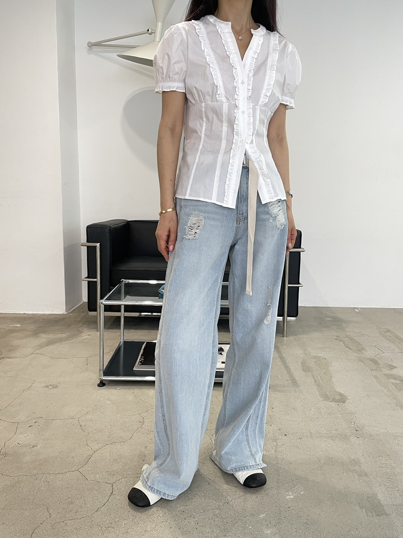 EDITION-P韓國直郵女裝新品休閑熱賣26春夏職業襯衫蕾絲衫EDITION/CHAHEE襯衫/蕾絲衫