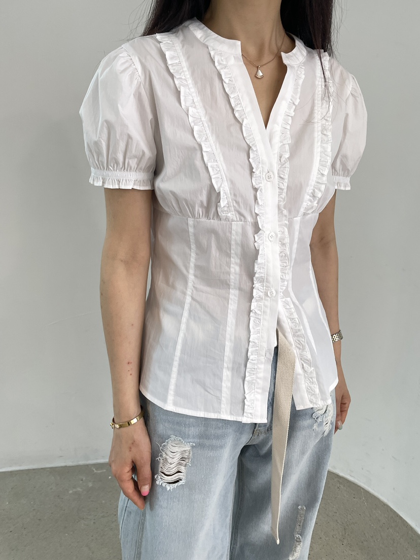 EDITION-P韓國直郵女裝新品休閑熱賣26春夏職業襯衫蕾絲衫EDITION/CHAHEE襯衫/蕾絲衫