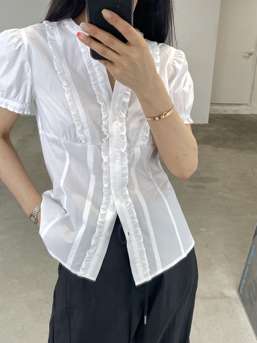 EDITION-P韓國直郵女裝新品休閑熱賣26春夏職業襯衫蕾絲衫EDITION/CHAHEE襯衫/蕾絲衫