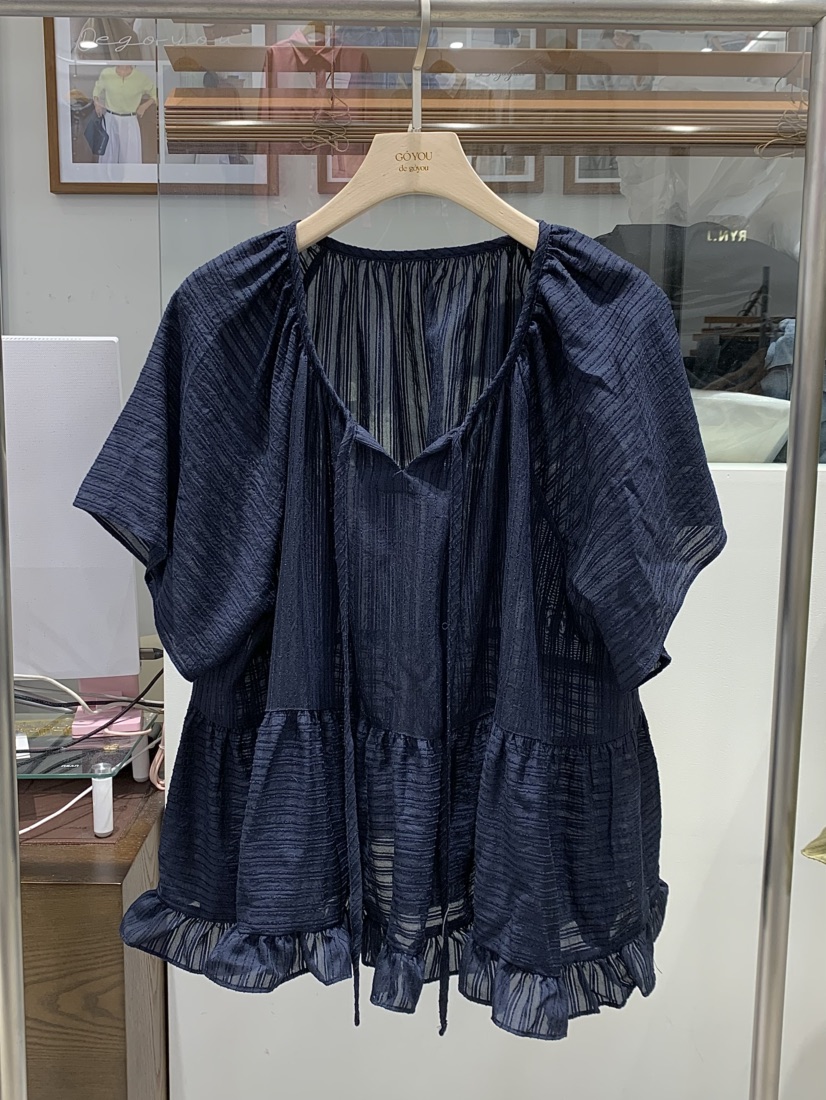 DE GO YOU韓國直郵女士新品時尚推薦熱賣襯衫蕾絲衫多層DE GO YOU襯衫/蕾絲衫圖色2