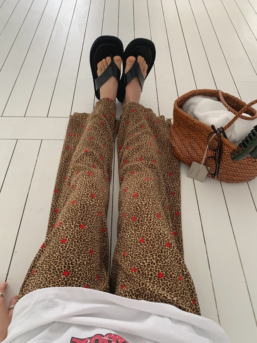 TOLL韓國東大門代購女裝新品26春夏時尚推薦休閑褲豹紋褶裥TOLL休閑褲