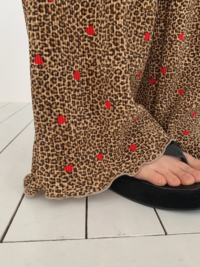 TOLL韓國東大門代購女裝新品26春夏時尚推薦休閑褲豹紋褶裥TOLL休閑褲