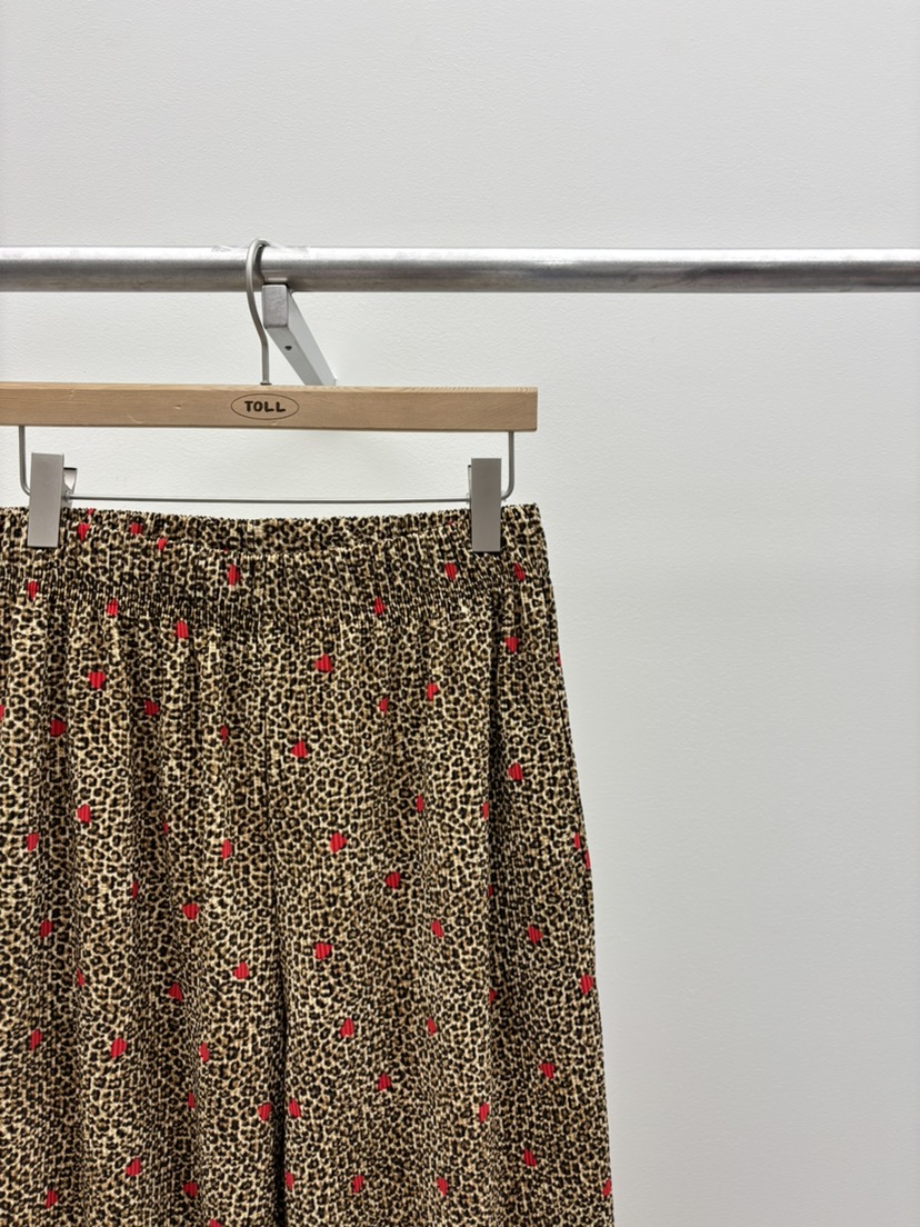 TOLL韓國東大門代購女裝新品26春夏時尚推薦休閑褲豹紋褶裥TOLL休閑褲