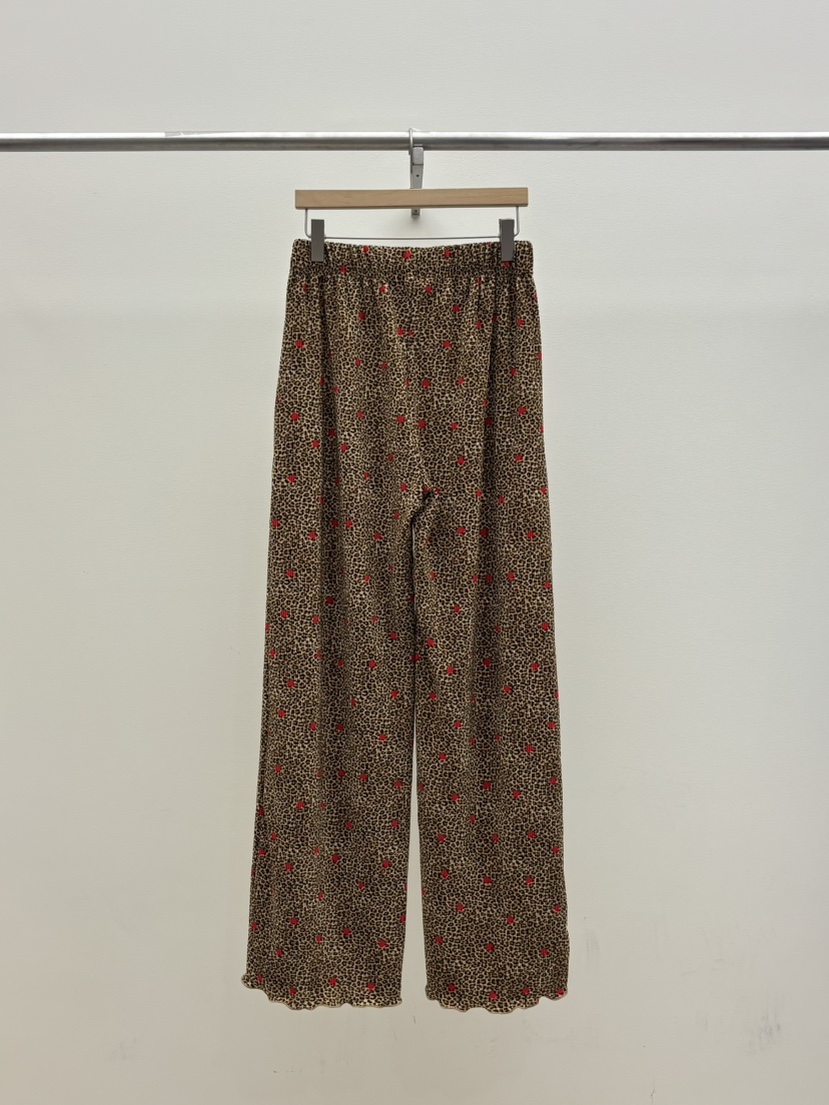 TOLL韓國東大門代購女裝新品26春夏時尚推薦休閑褲豹紋褶裥TOLL休閑褲