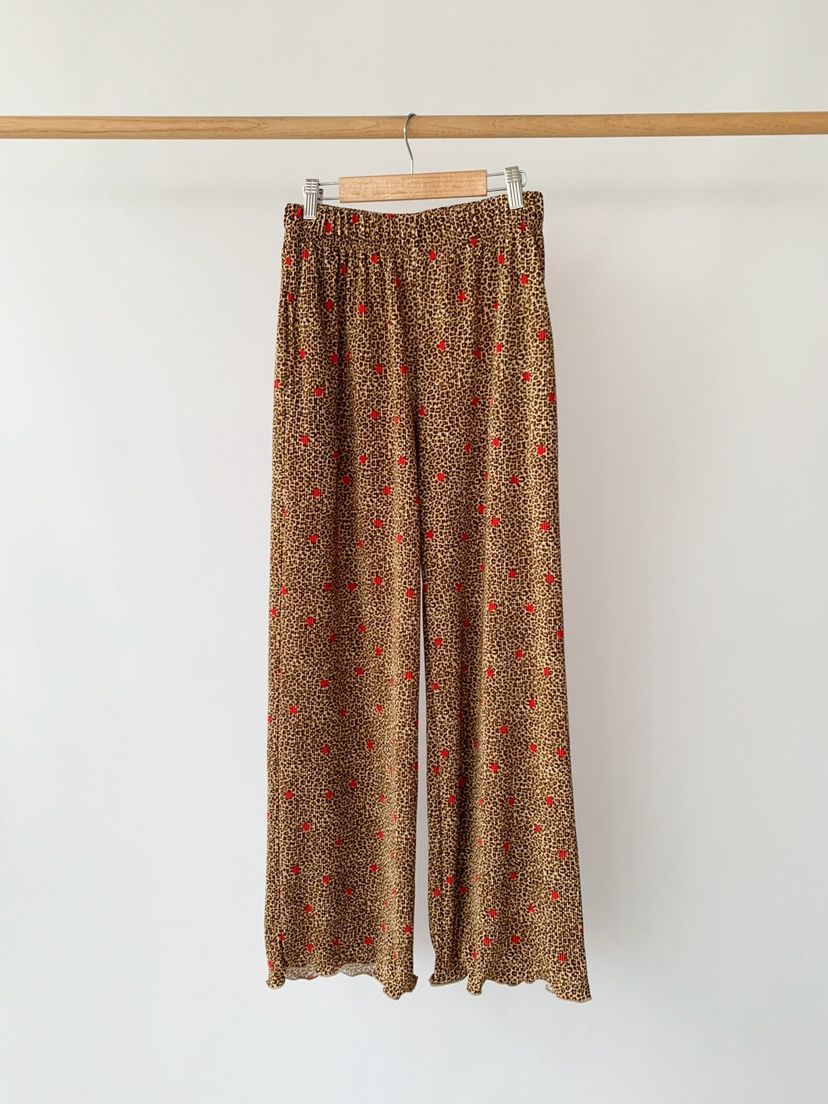 TOLL韓國東大門代購女裝新品26春夏時尚推薦休閑褲豹紋褶裥TOLL休閑褲圖色1