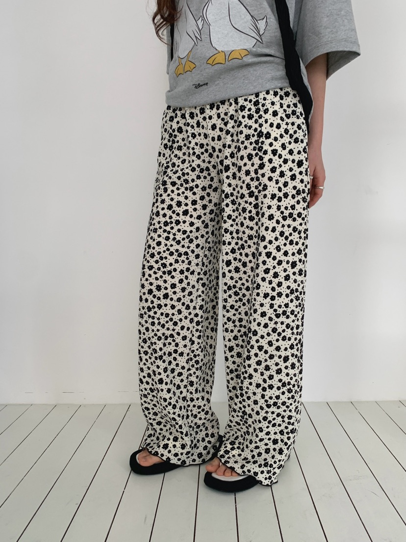 TOLL韓國東大門直郵女士新品休閑熱賣26春夏人氣休閑褲小花TOLL休閑褲