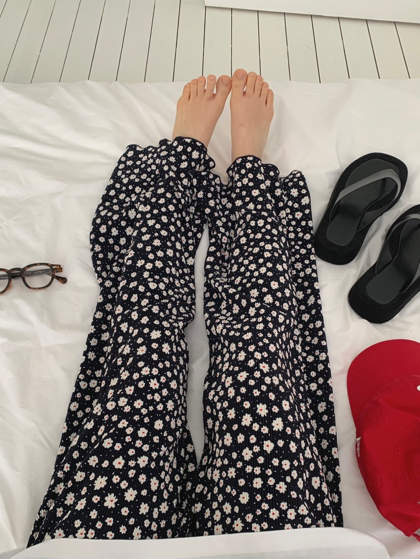 TOLL韓國東大門直郵女士新品休閑熱賣26春夏人氣休閑褲小花TOLL休閑褲