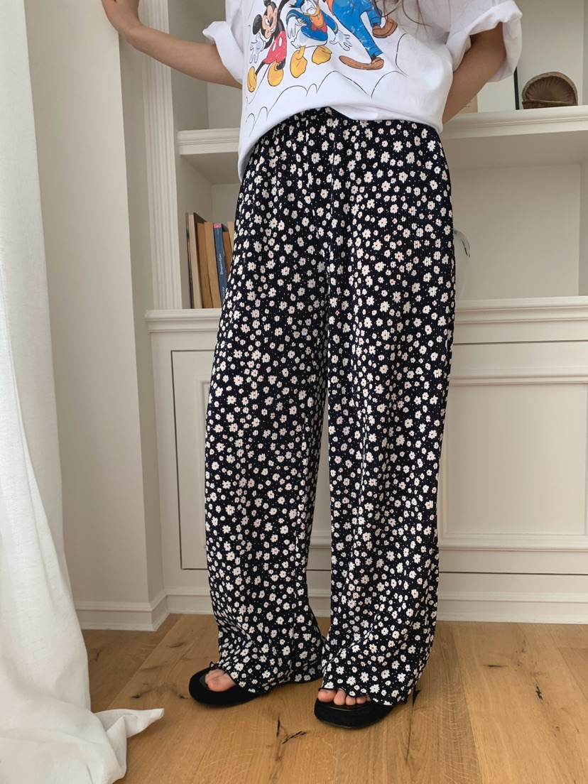 TOLL韓國東大門直郵女士新品休閑熱賣26春夏人氣休閑褲小花TOLL休閑褲