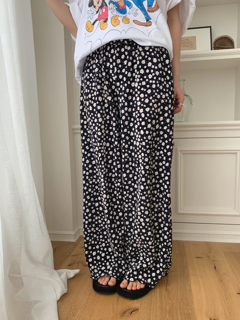 TOLL韓國東大門直郵女士新品休閑熱賣26春夏人氣休閑褲小花TOLL休閑褲